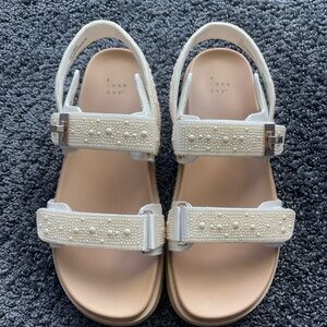 A New Day White Sandals with Adjustable Straps